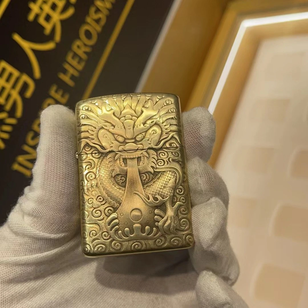 佐罗加厚浮雕盘龙云海煤油打火机个性创意潮节日礼物送男友