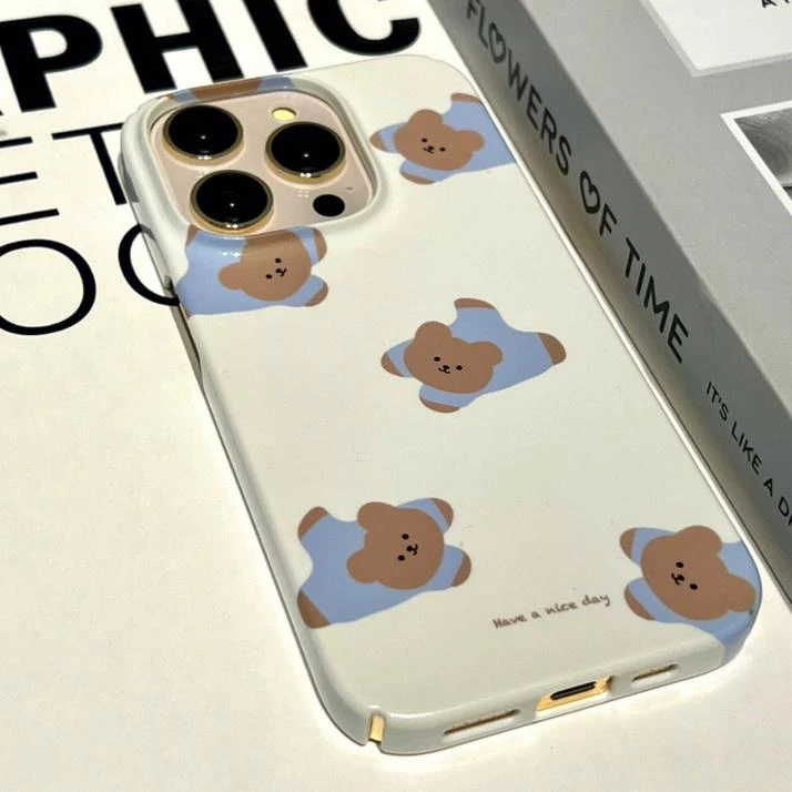天壳ins风日韩卡通小熊适用iphone14promax苹果13菲林手机壳1112