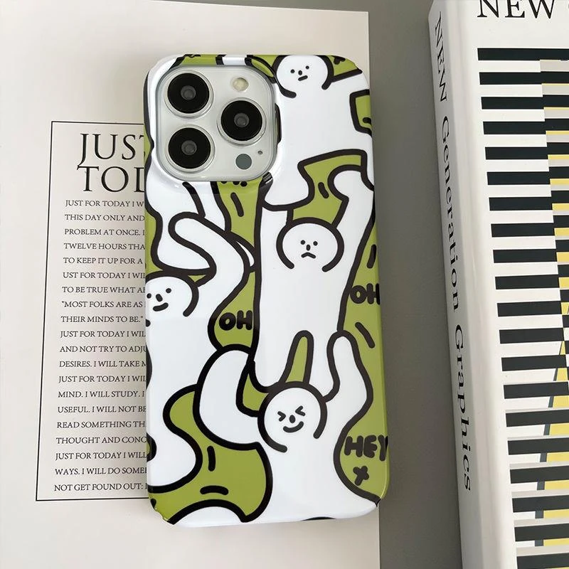 天壳绿色搞怪苹果13promax手机壳iPhone14菲林12硬11新款xr全包78