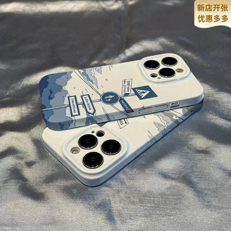 天壳菲林壳艺术风景路标苹果vivo小米oppo华为手机壳全包新款防摔