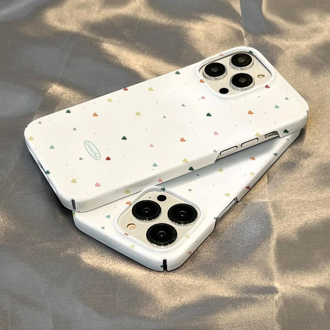 天壳墨点小爱心适用iphone14promax苹果13手机壳1211菲林壳xs女简