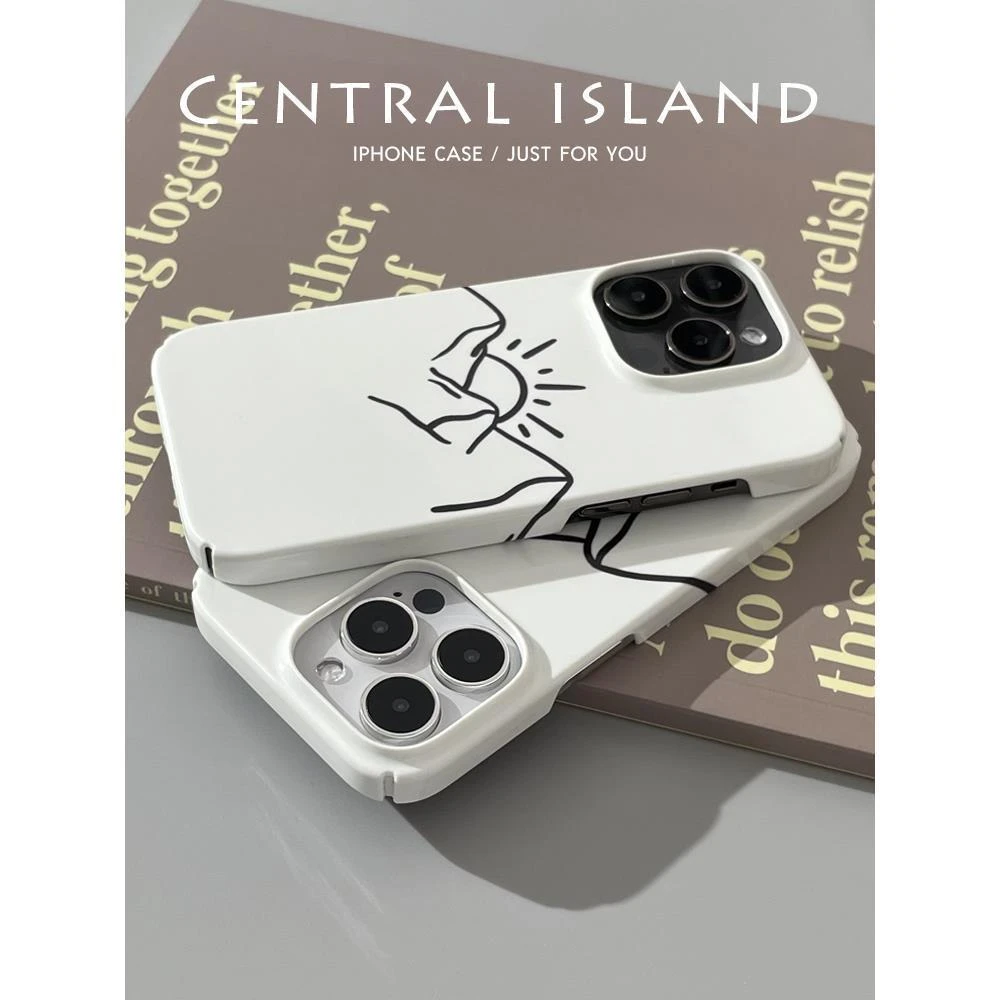 天壳山丘日出~简约线条菲林适用iPhone1314promax手机壳苹果11硬