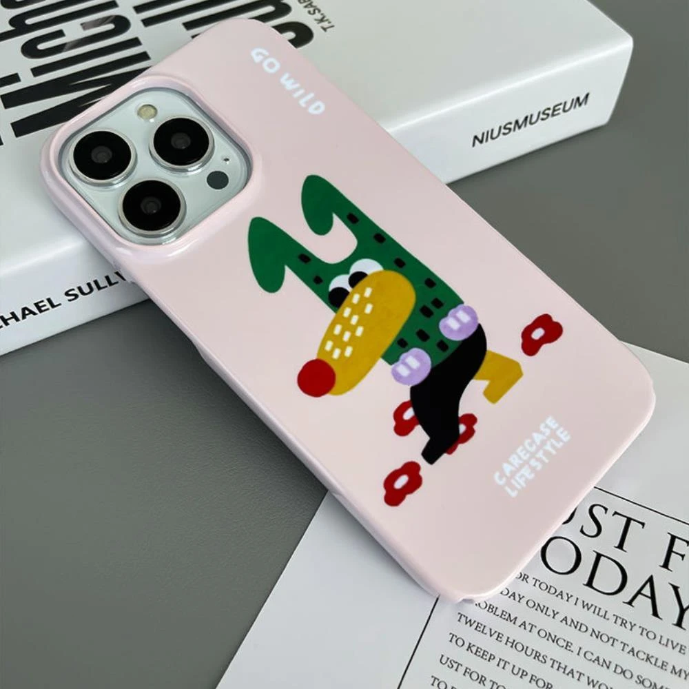 天壳卡通可爱粉底小狗苹果13手机套iPhone14Promax菲林壳11潮牌12