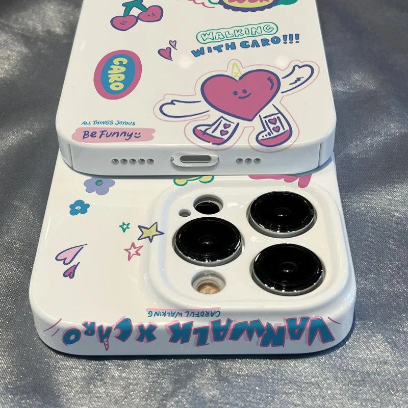 天壳适用【苹果15华为oppovivo小米】菲林全包少女插画手机硬壳创意