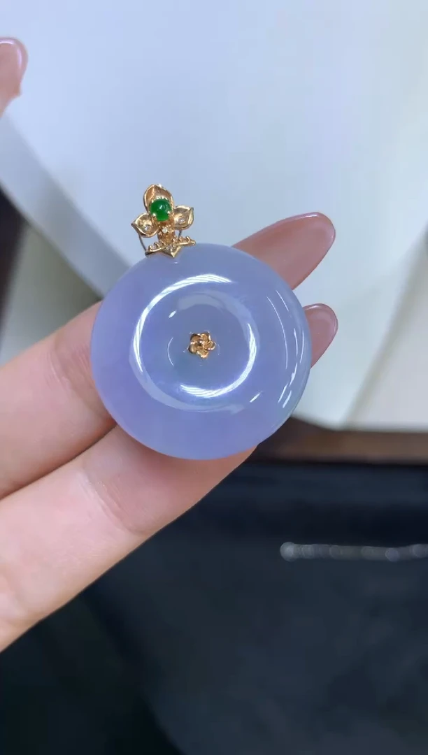 【闪购商品】翡翠颈饰18K金镶嵌扣子