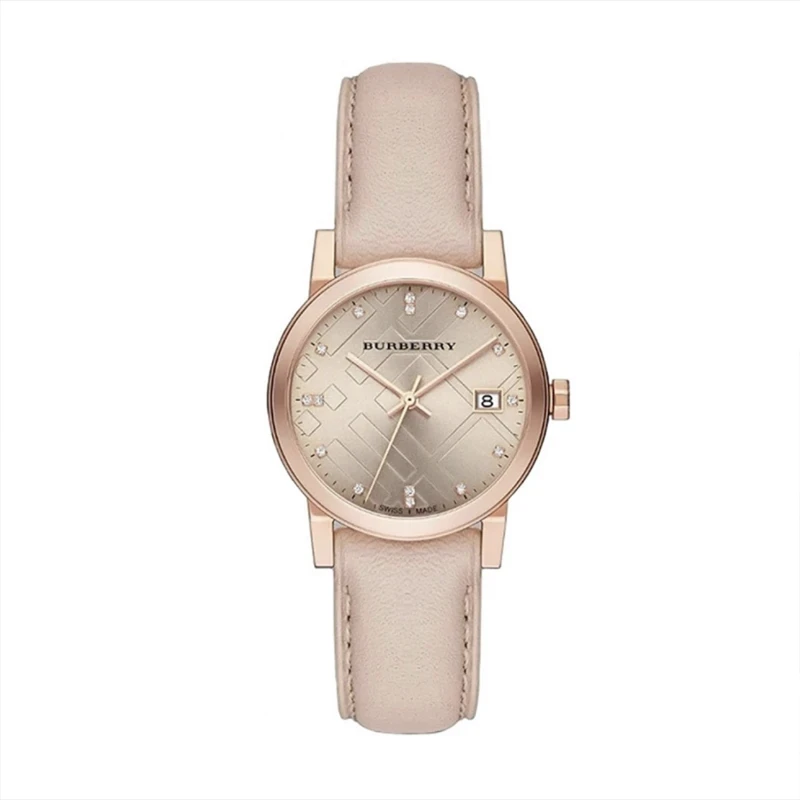 【安靖专属】Burberry博柏利奶茶色皮革石英女士腕表34盘BU9131