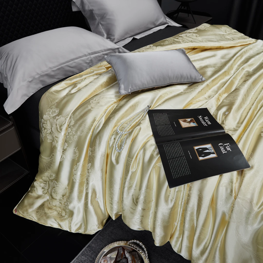 莫丽娜 贡缎提花 黄金蚕丝被 200*230  4斤薄款轻奢高端30天试睡
