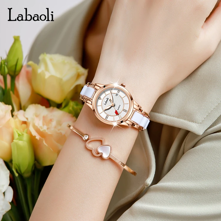 韩版时尚简约气质腕表镶钻夜光日历轻奢女士防水石英手表 -婷