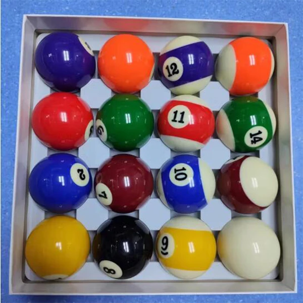 中式黑八桌专用台球子16彩黑8球台球球子