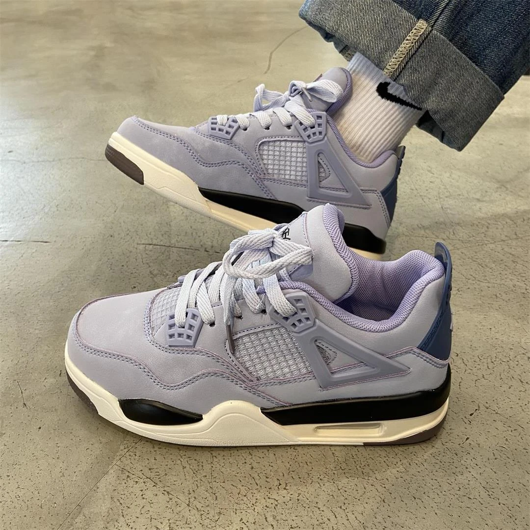 2023新款学院风香芋紫气垫篮球运动鞋软底轻便男女学生跑步鞋情侣