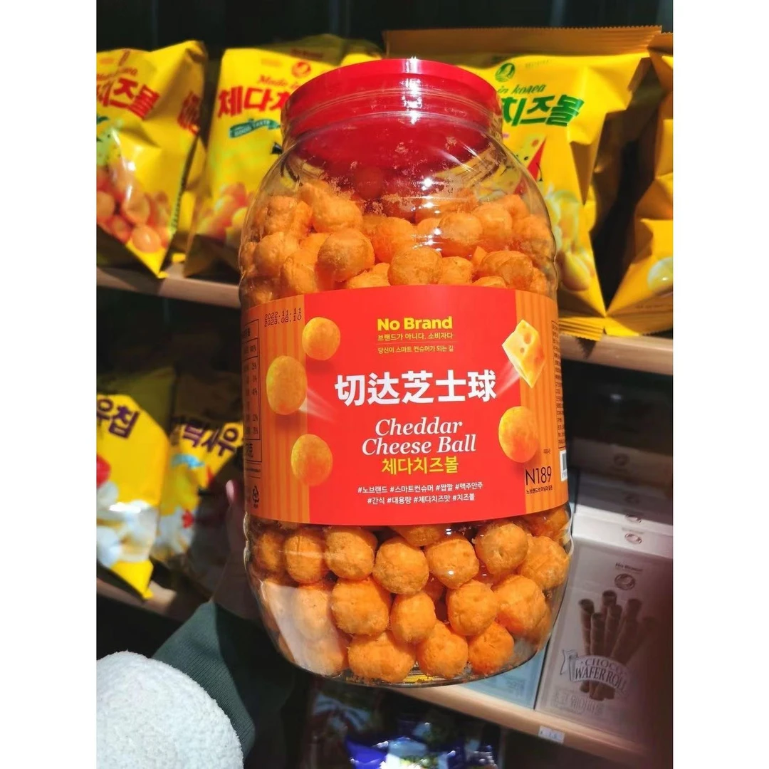 【小扬哥力荐】韩国切达芝士球大桶装零食即食奶酪脆饼干膨化玉米