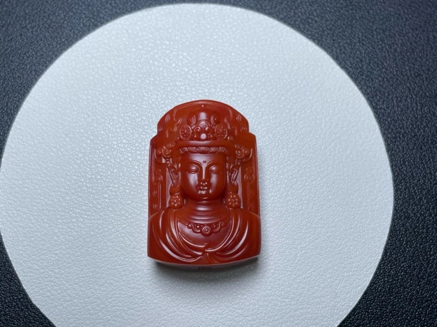 南红正观音吊坠 41.2X26.8X14.3 25克