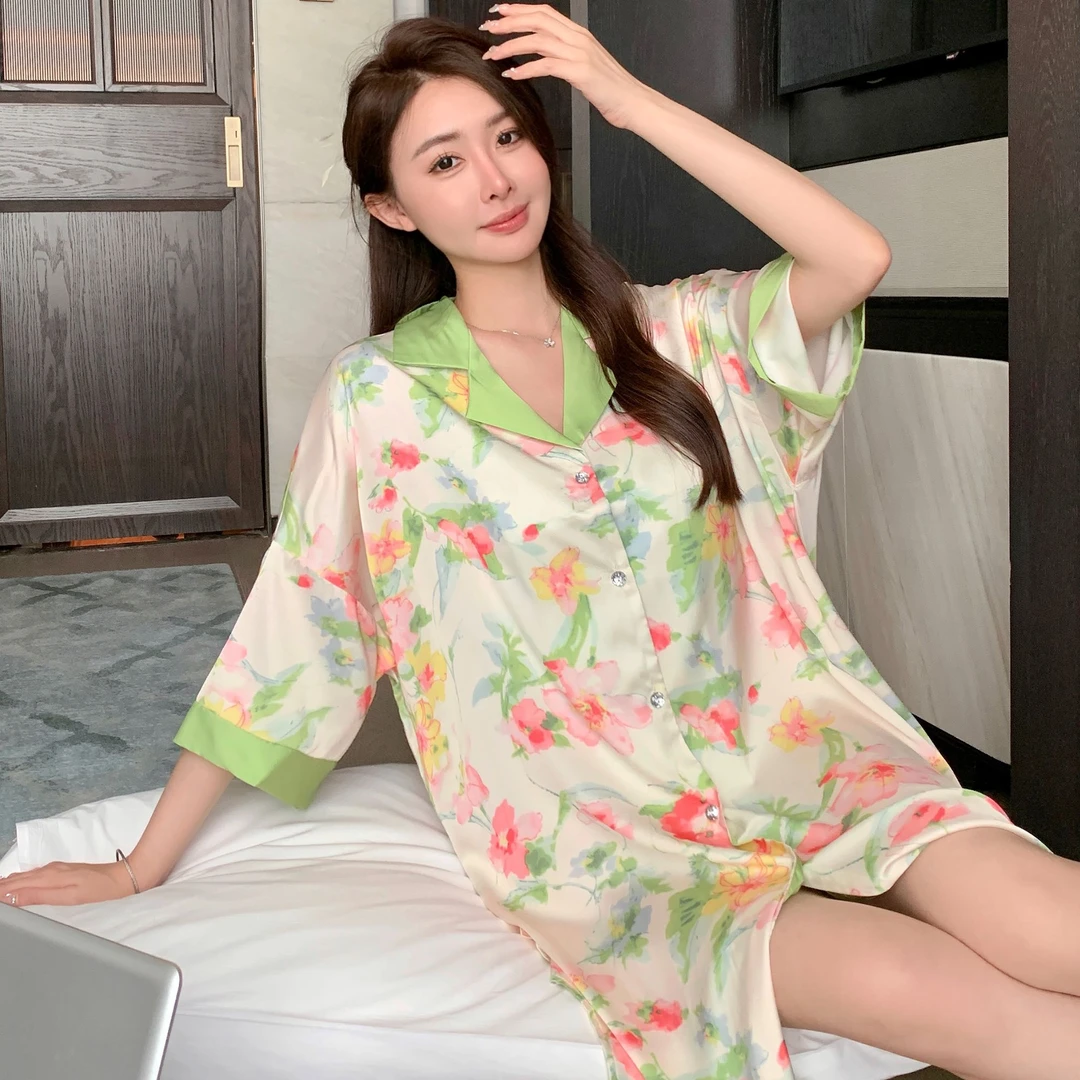 2024年新款女夏薄款网红高级感时尚睡衣睡裙可外穿时尚家居服