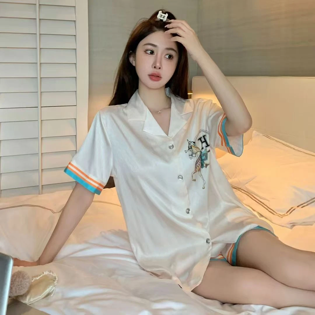 2024新款夏季薄款睡衣家居服小众潮牌设计三件套可外穿时尚女