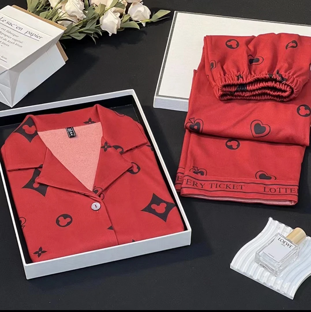 2024新年秋冬季新款情侣大红色新婚结婚睡衣可外穿家居服套装