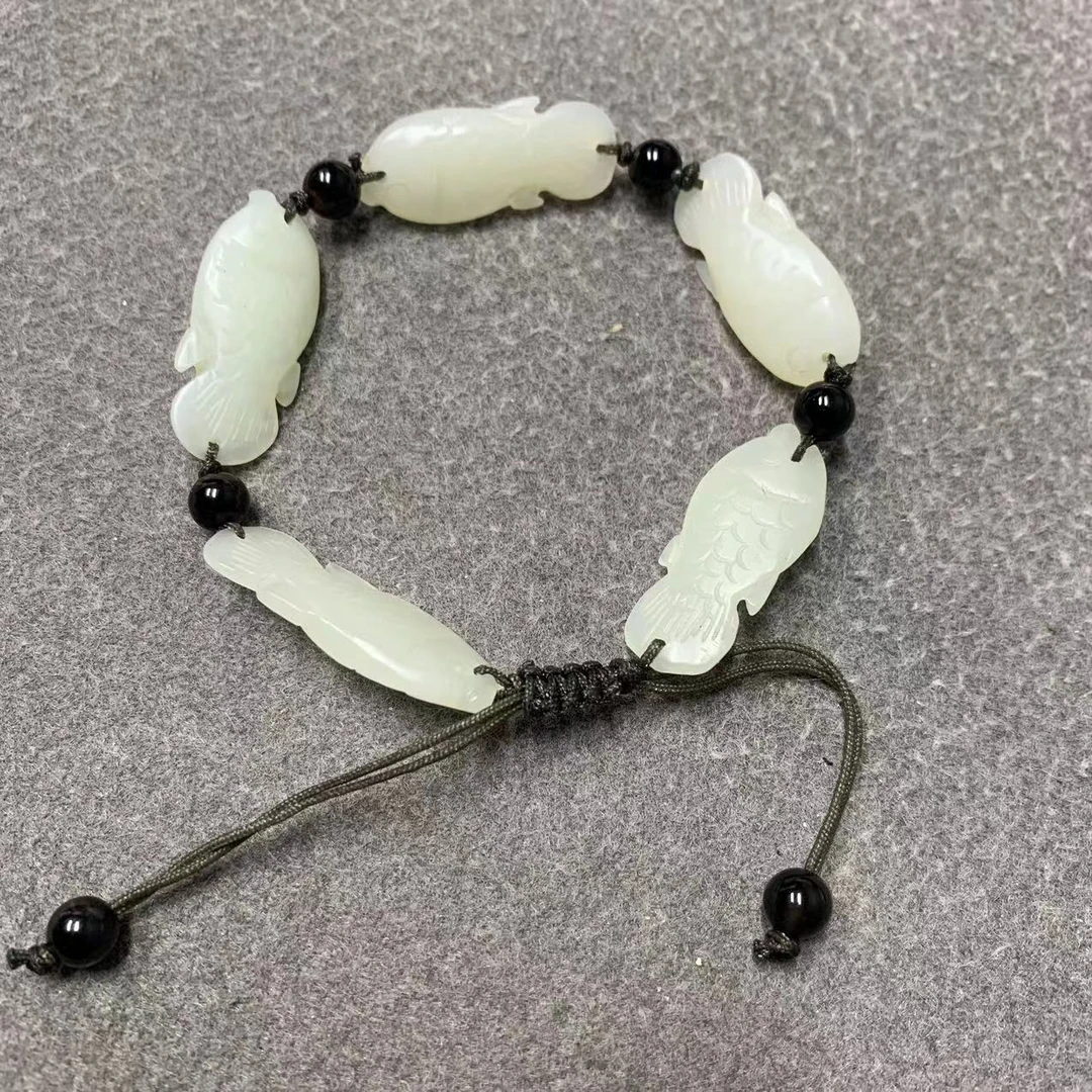 和田玉年年有余手链、山东官方库出、顺丰包邮29106#