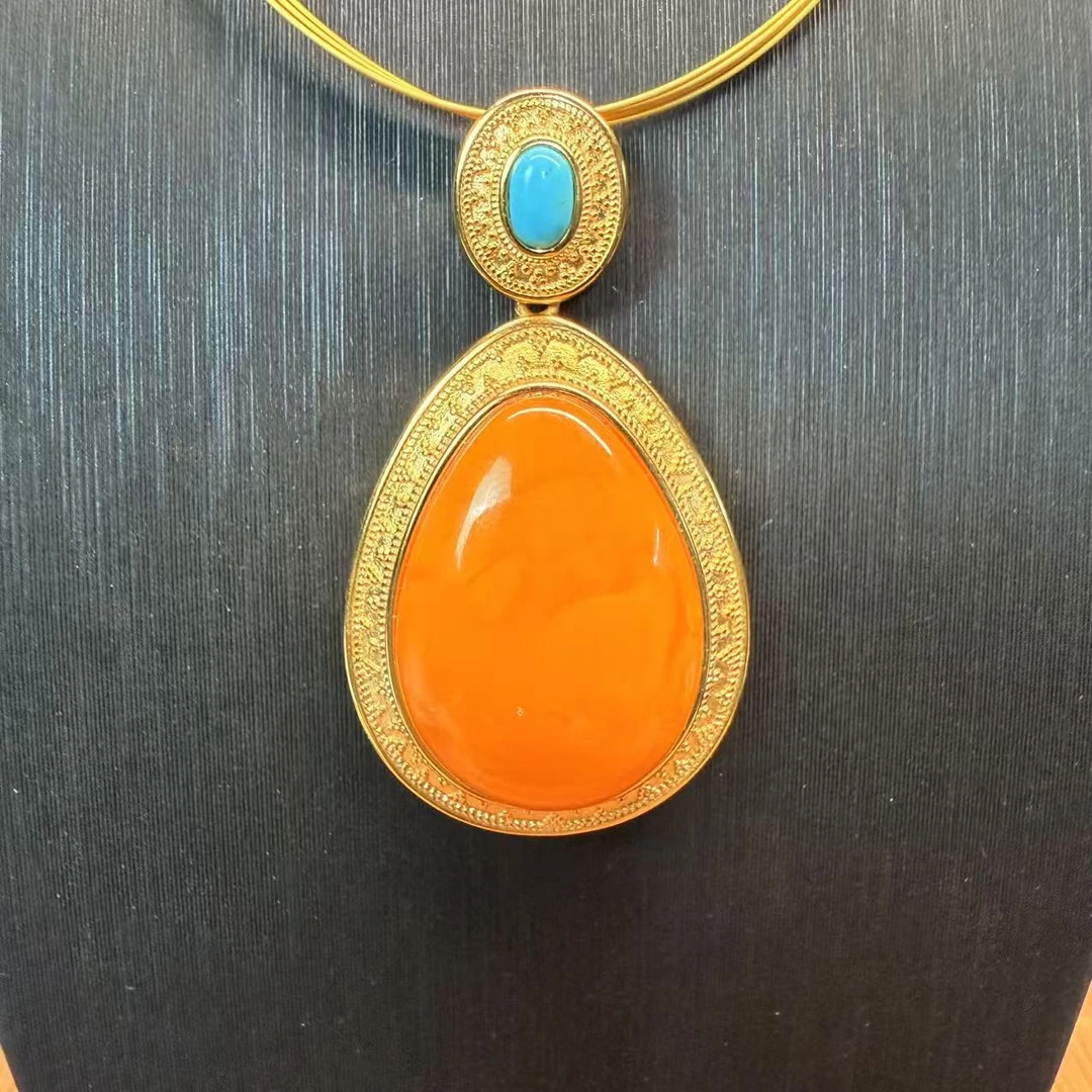 天然蜜蜡蛋面吊坠、经典百搭轻奢时尚大气101006#顺丰包邮