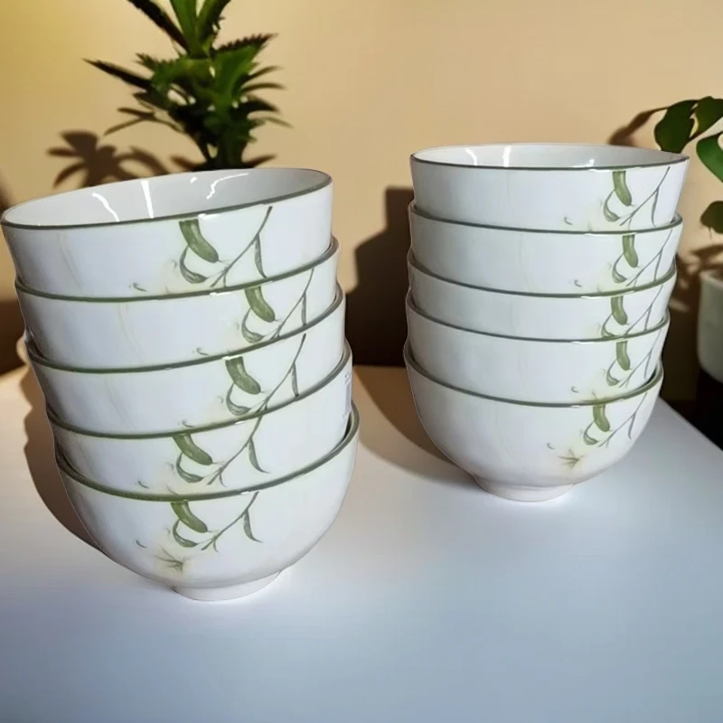 【工厂直发】百事合意4.5英寸米饭碗10只装陶瓷餐具釉下彩贰中式