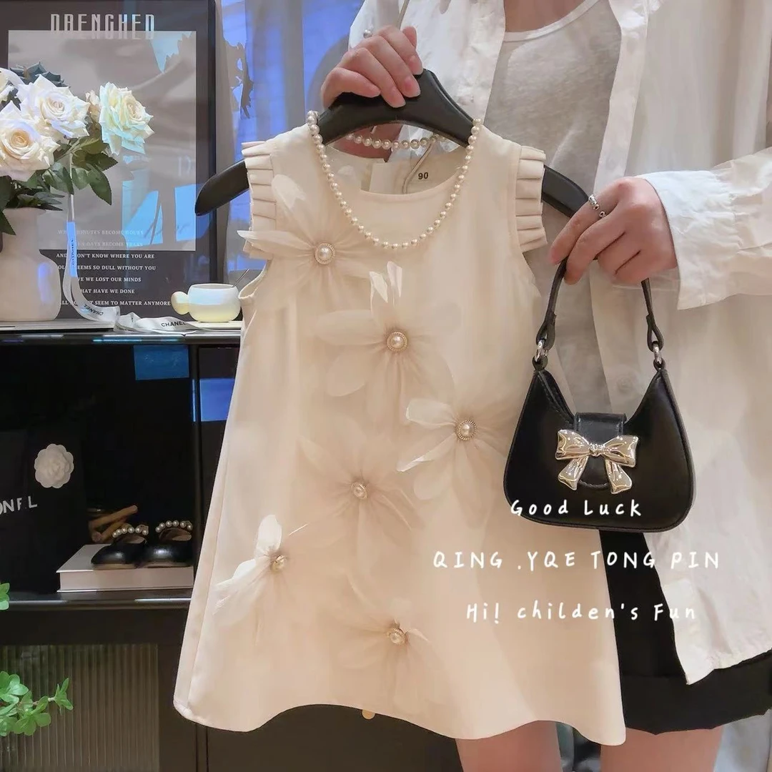 佑琦恩不补*女童高级感花朵无袖公主连衣裙2024夏季新款AXA956鱼