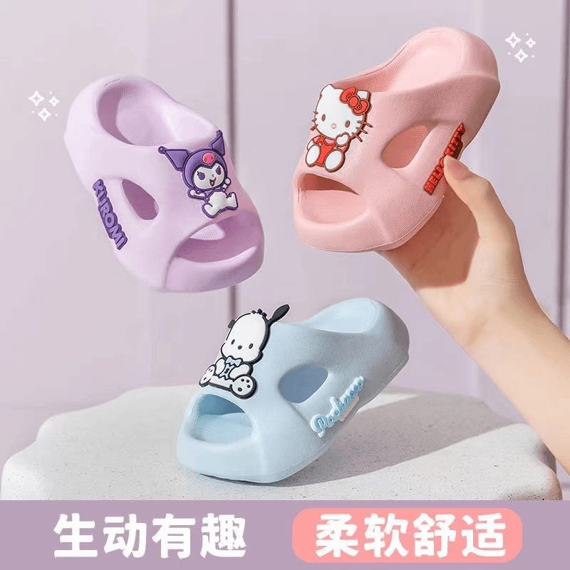 三丽鸥儿童拖鞋女童夏季卡通室内软底舒适浴室防滑外穿一字凉拖鞋