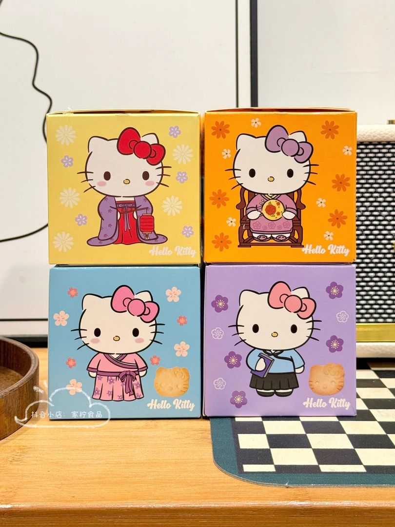 Bourbon波路梦Hellokitty造型可爱小曲奇饼干47g可可牛奶奶酪乳酸