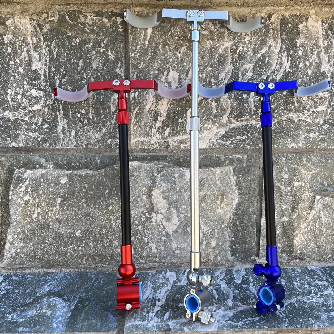 新款铝合金双头后挂支架头双支架头双杆鱼竿支架渔具垂钓用品配件