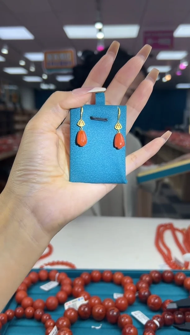 【闪购商品】南红玛瑙耳饰18K金镶嵌11.8-（多样式）