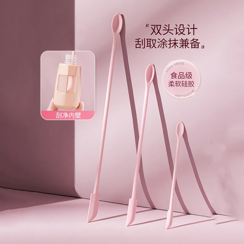 化妆品挖取勺彩色双头刮刀粉底乳液分装光瓶神器面霜小勺子护肤品