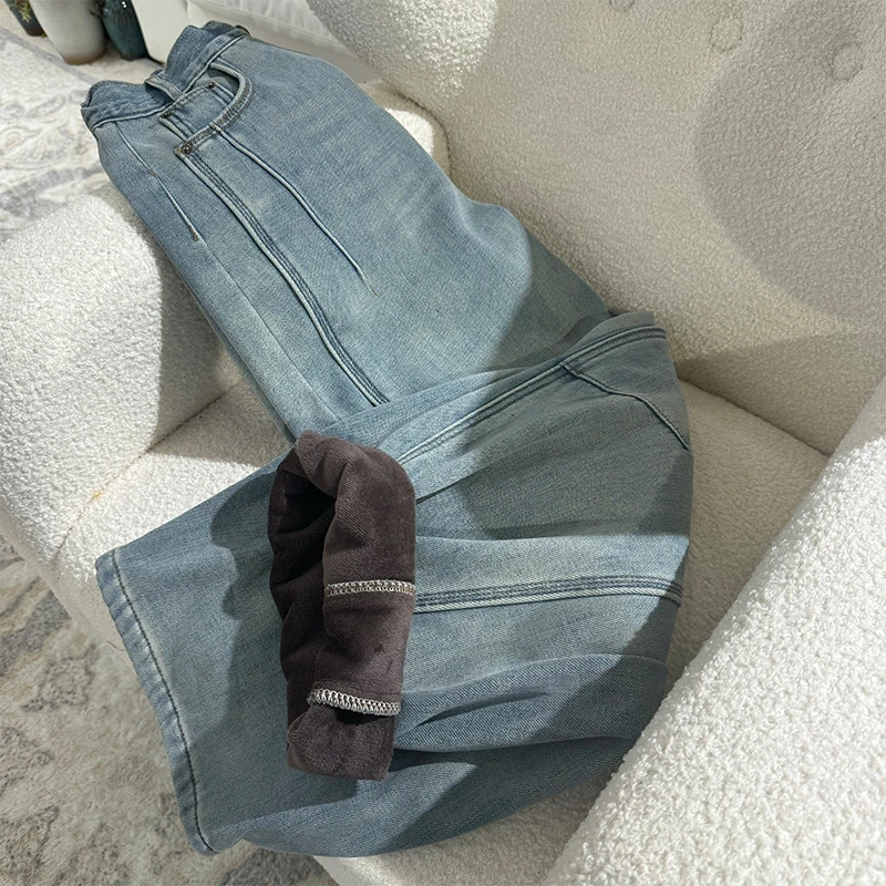 ZUOXIAOQI*海豚湾加绒牛仔裤（裤长107-108）