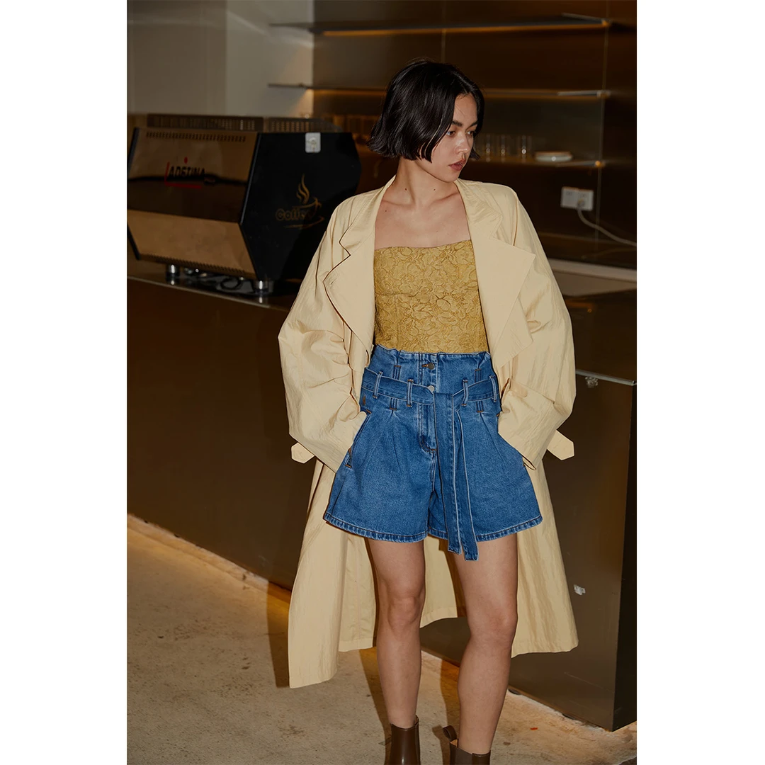 JGGU晶咕黑标 气质翻领休闲风衣女2025年春夏JGTM202302042