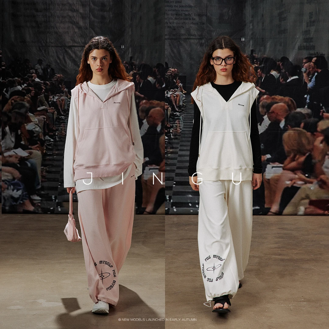 JGGU晶咕黑标高品质棉混纺面料高腰阔腿裤JG11230508