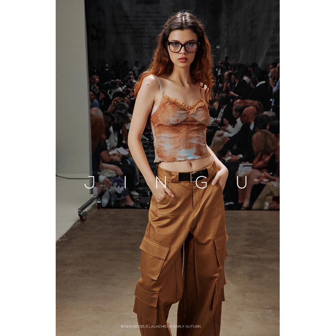 晶咕黑标定染双层网纱面料晕染感立体蕾丝花边JG11240090