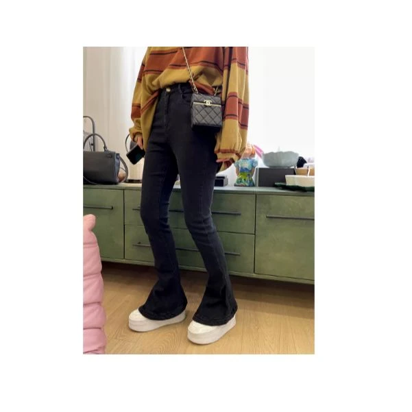 晶咕白标~微喇裤牛仔裤女马蹄裤设计感小众裤子