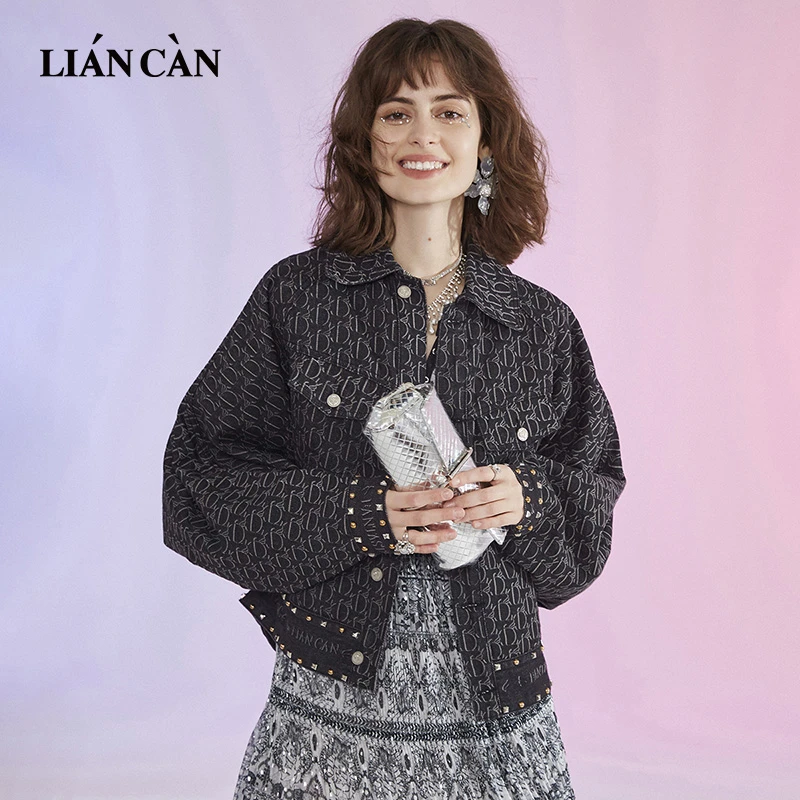 【莲灿】秋冬新专柜同款原创波西米亚铆钉牛仔长袖外套7122396002