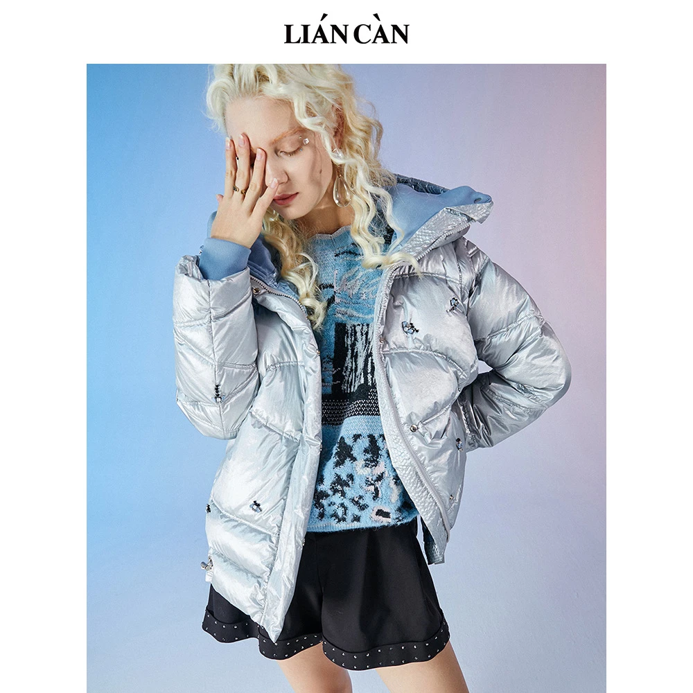 【莲灿】2024秋冬新款设计款面包服漆光短款羽绒服宽松7121473004