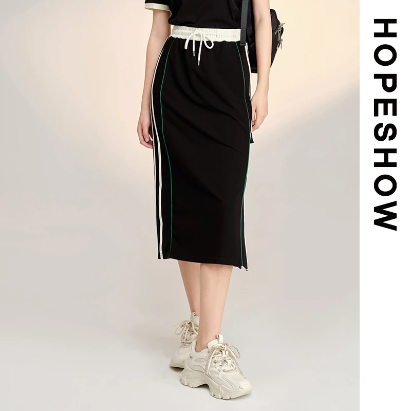 【达人专属】HOPESHOW红袖 运动时髦直筒裙 89123101511