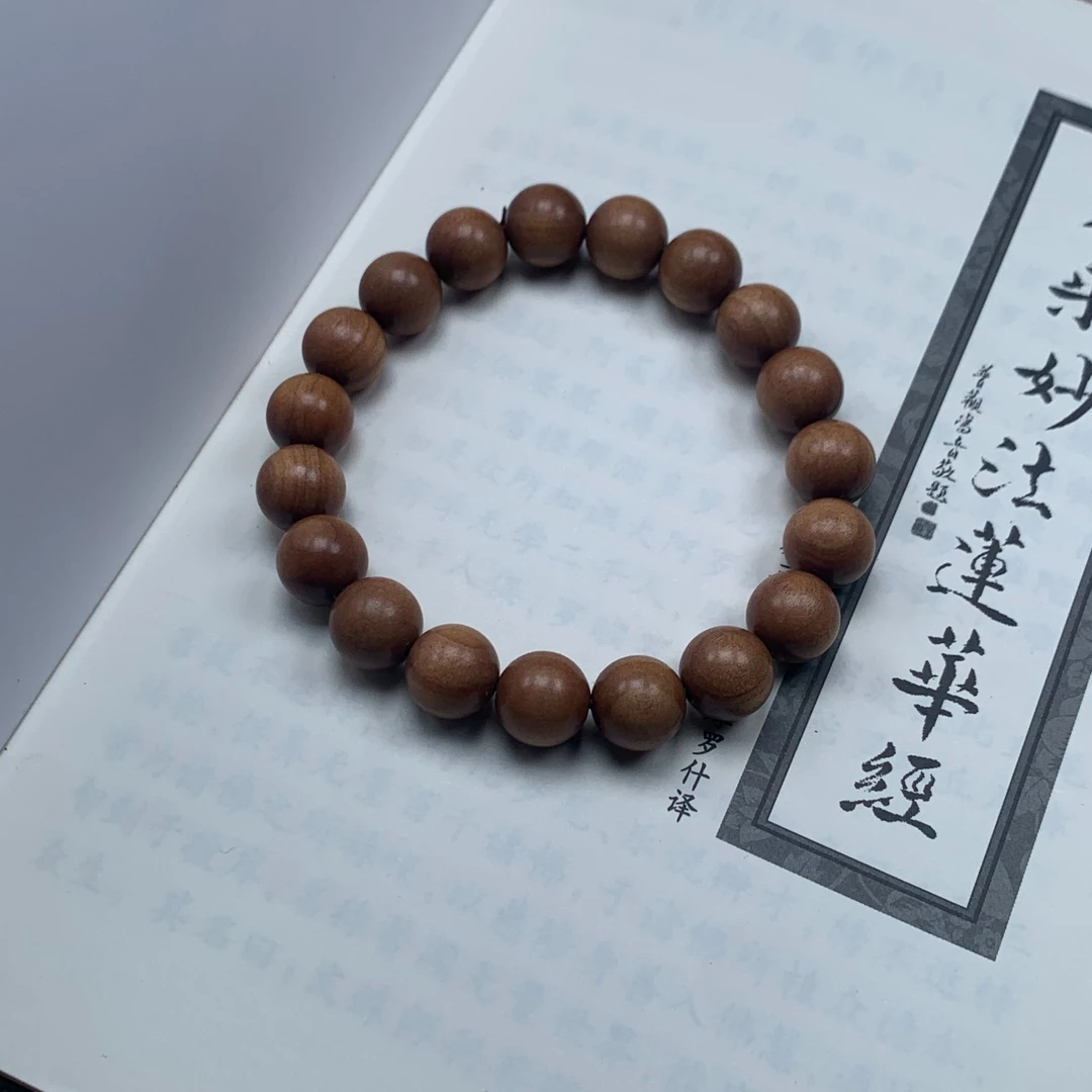 印度老山檀香1.0x19颗不沉竖纹黑肉奶香带药香檀香单圈男女款