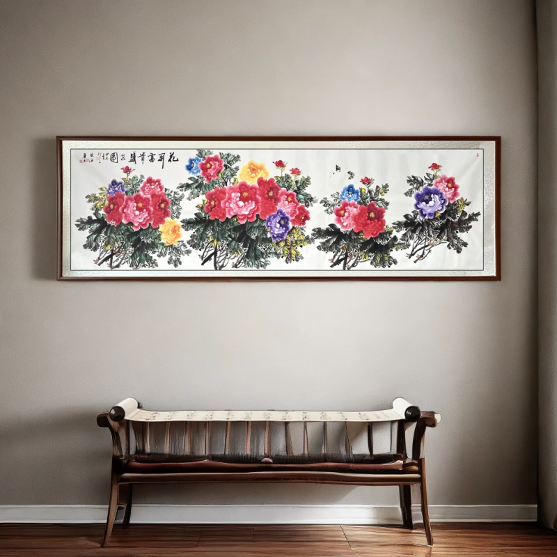 孙献良国画作品 花开富贵盛世图纯手绘  巨幅32平尺 艺术家