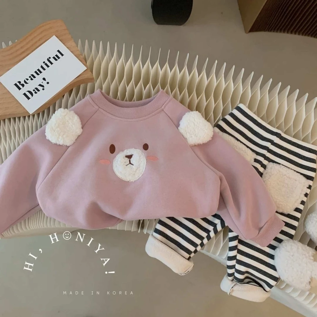 韩版女婴儿衣服女童可爱卫衣套装秋冬季洋气短裙一周岁棉质两件套
