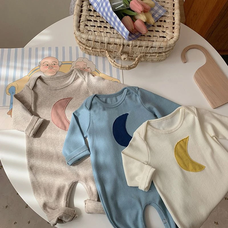 婴儿秋季长袖连体衣幼儿哈衣2023新款宝宝春秋爬行服新生儿居家服