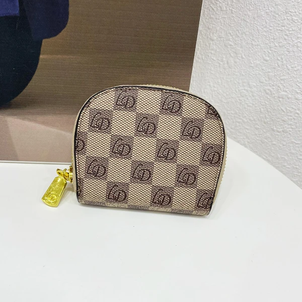 LD棋盘格波士顿多卡位风琴半圆贝壳卡包