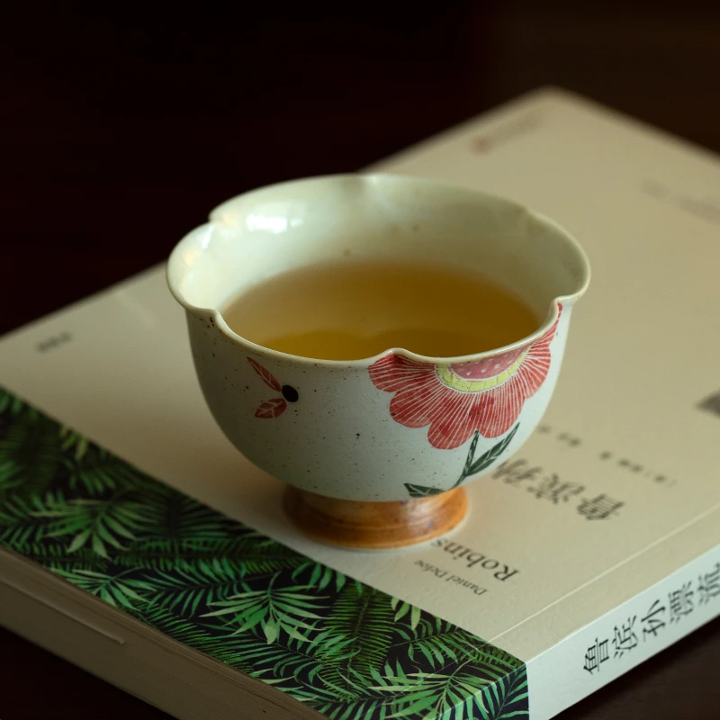 复古纯手工家用小清新茶具茶杯陶瓷主人杯手绘品茗杯