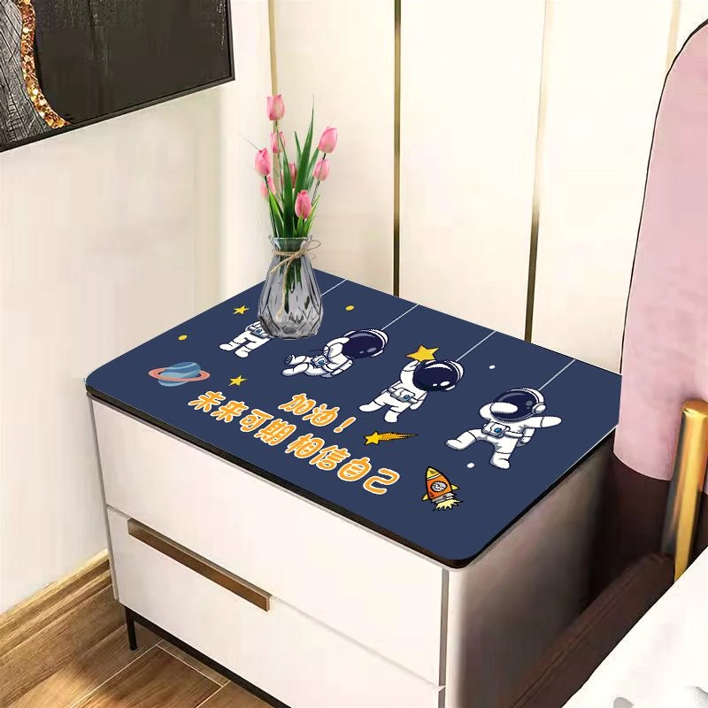 家用床头柜盖布PVC防水免洗桌垫卧室桌面垫可爱柜子防尘布可定制