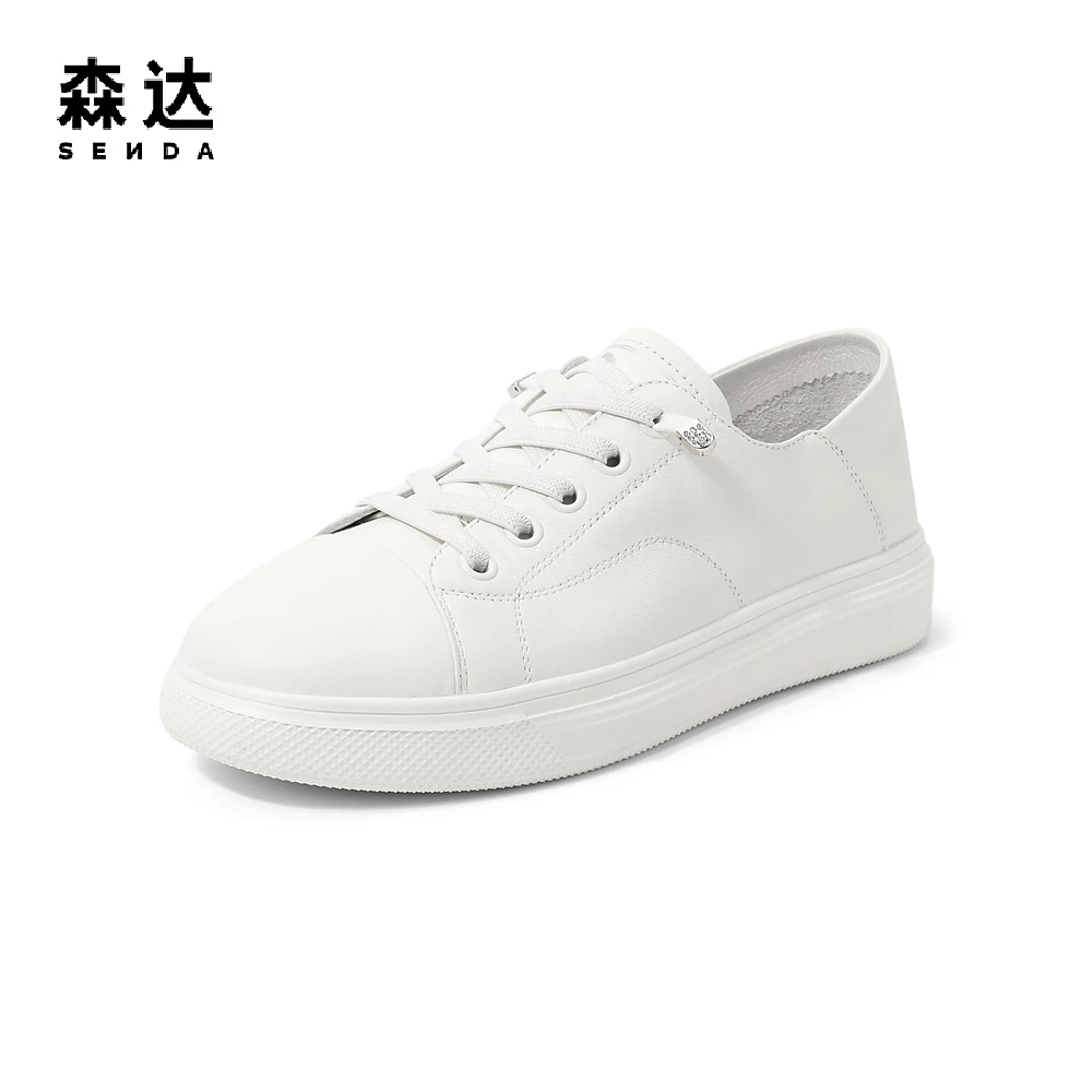 森达时尚板鞋女春季新款商场同款简约舒适休闲小白鞋SKX01AM3