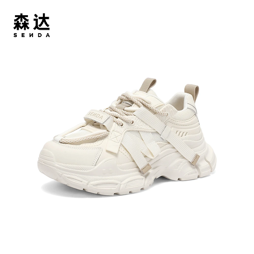 森达老爹鞋女2023夏新商场同款休闲鞋女士厚底网面透气SPD01BM3
