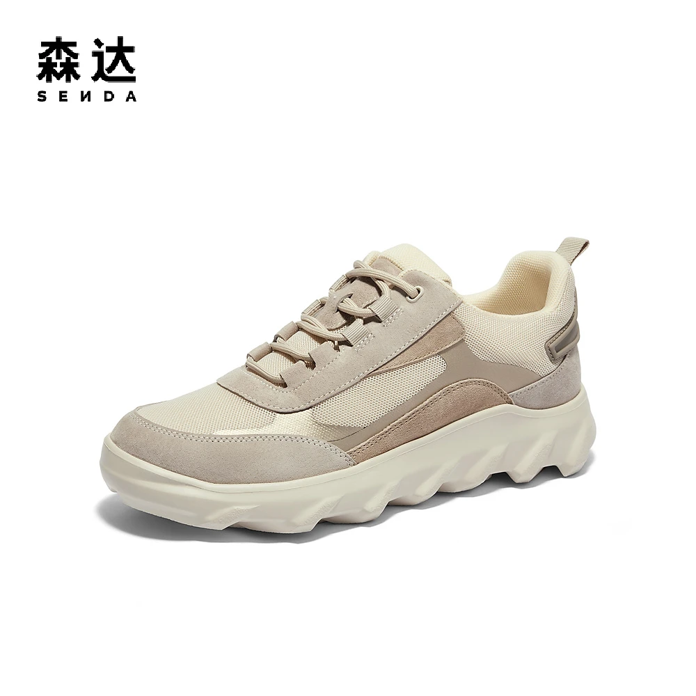 Senda/森达复古运动鞋女款25年春商场同款户外轻便厚底鞋49JF5CM4