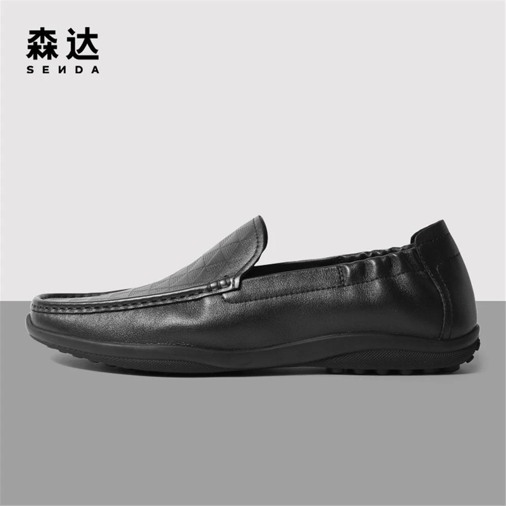 森达时尚男春季新款商场同款舒适一脚蹬休闲软底皮鞋1GP01AM3