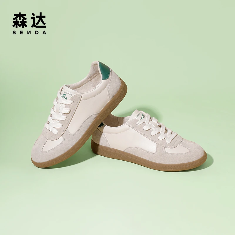 Senda/森达德训鞋女夏商场经典复古拼色轻便运动休闲板鞋SKH01AM3