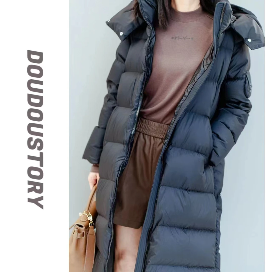 HALUNGLE/海伦格丽  R2327 宽松潮流冬季时尚长款鹅绒羽绒服