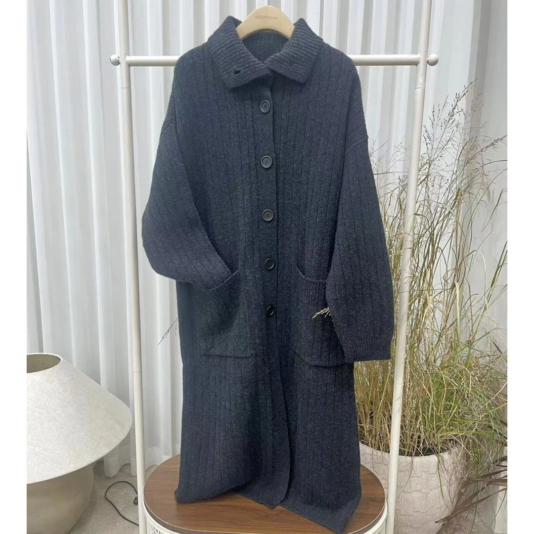 HALUNGLE/海伦格丽   23751   秋冬长羊毛衫百搭毛衣外套